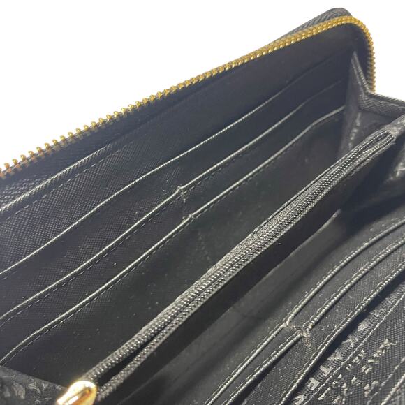 ✨ Kate Spade New York Black Glitter Stripe Zip-Around Wallet ✨ - Picture 5 of 8
